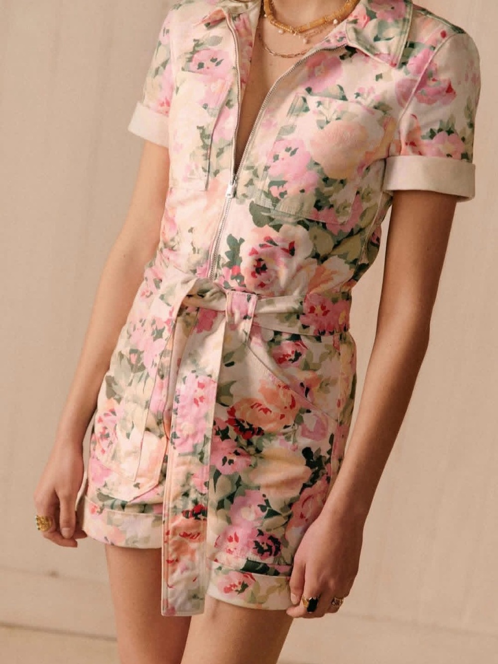 Sezane Luther Romper Romantic Flowers 34 XS